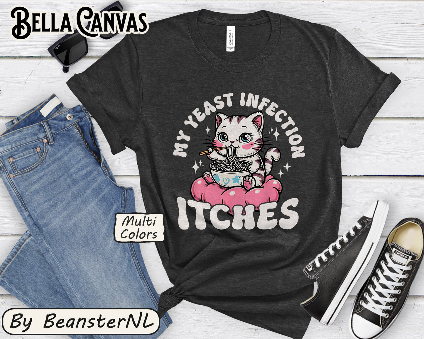 Funny Kawaii Ramen Cat Shirt – My Yeast Infection Itches Tee