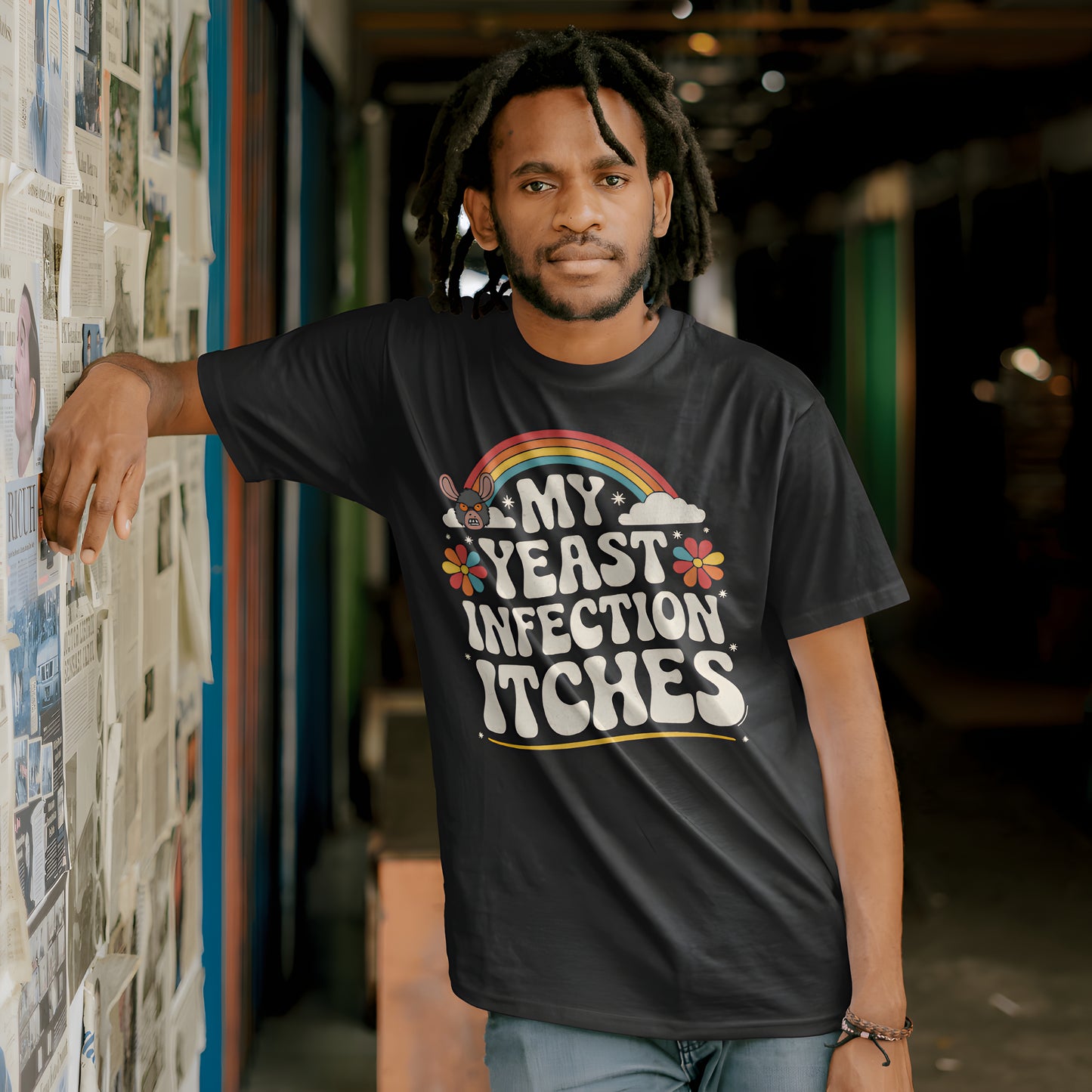 Funny Yeast Infection Shirt – Retro Rainbow Graphic Tee