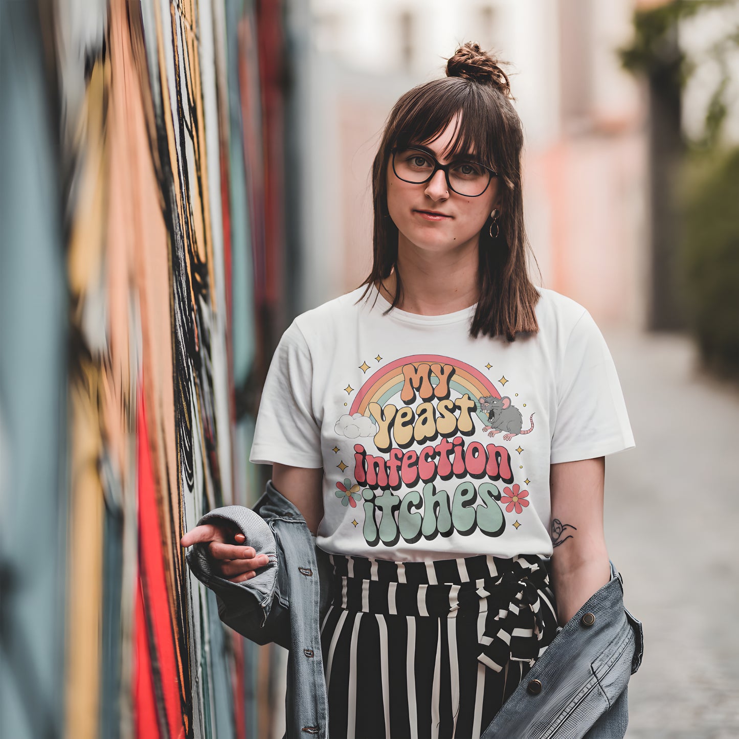 Funny Yeast Infection Shirt – Retro Rainbow Graphic Tee