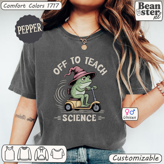 Original chemistry educator shirt with frog scooter graphic