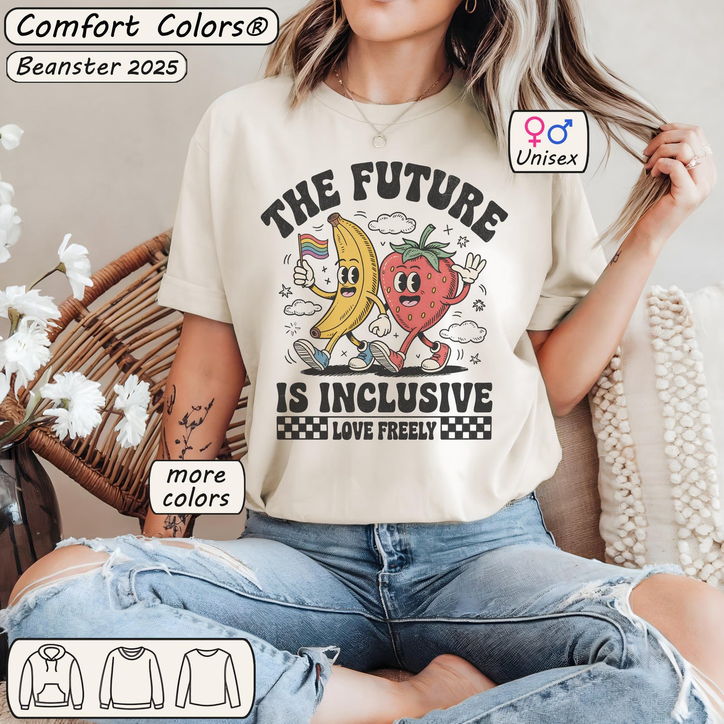 The Future is Inclusive Shirt – Cute Fruits Comfort Colors Tee
