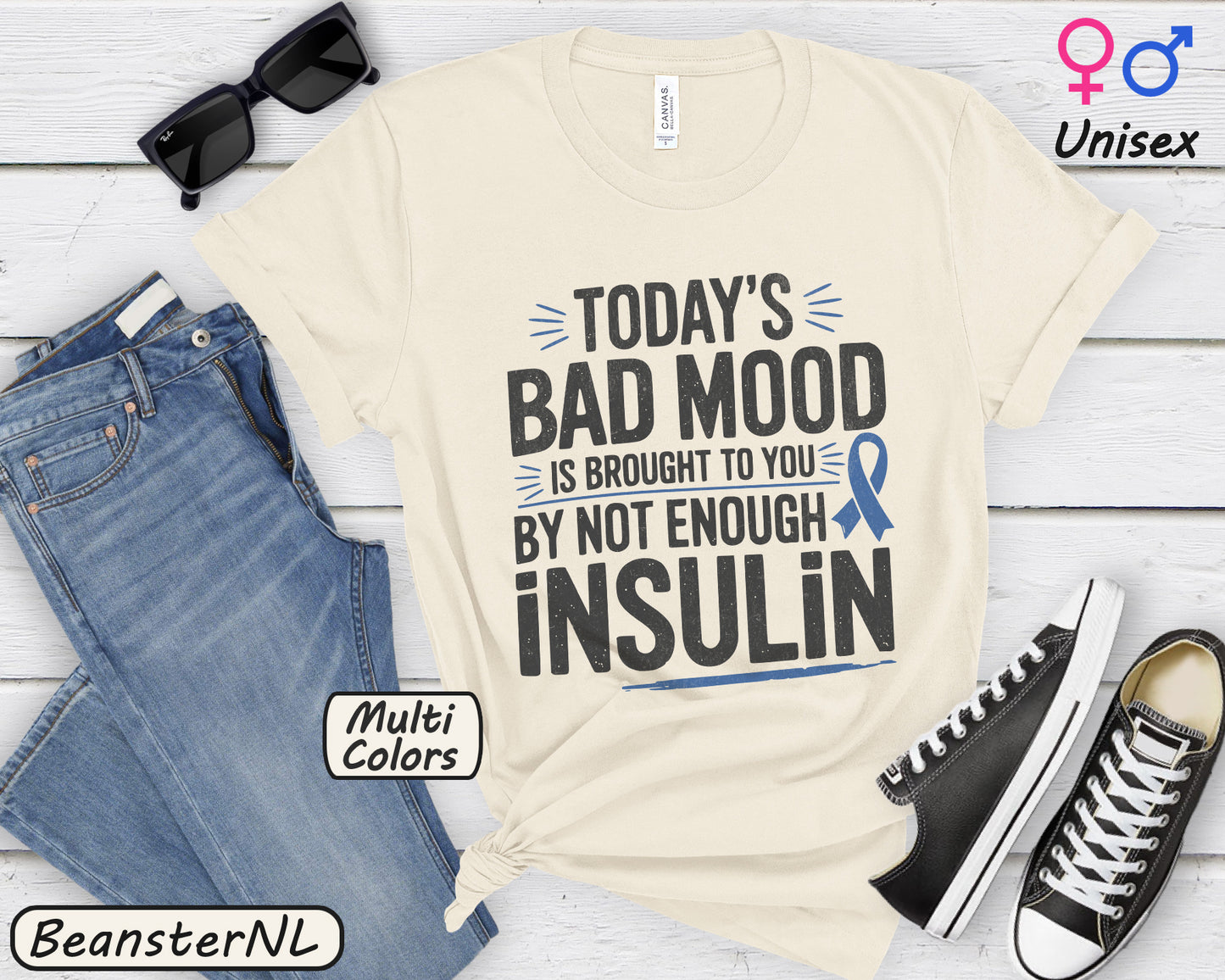 Today's Mood T-Shirt โ Funny Insulin Diabetes Awareness Tee