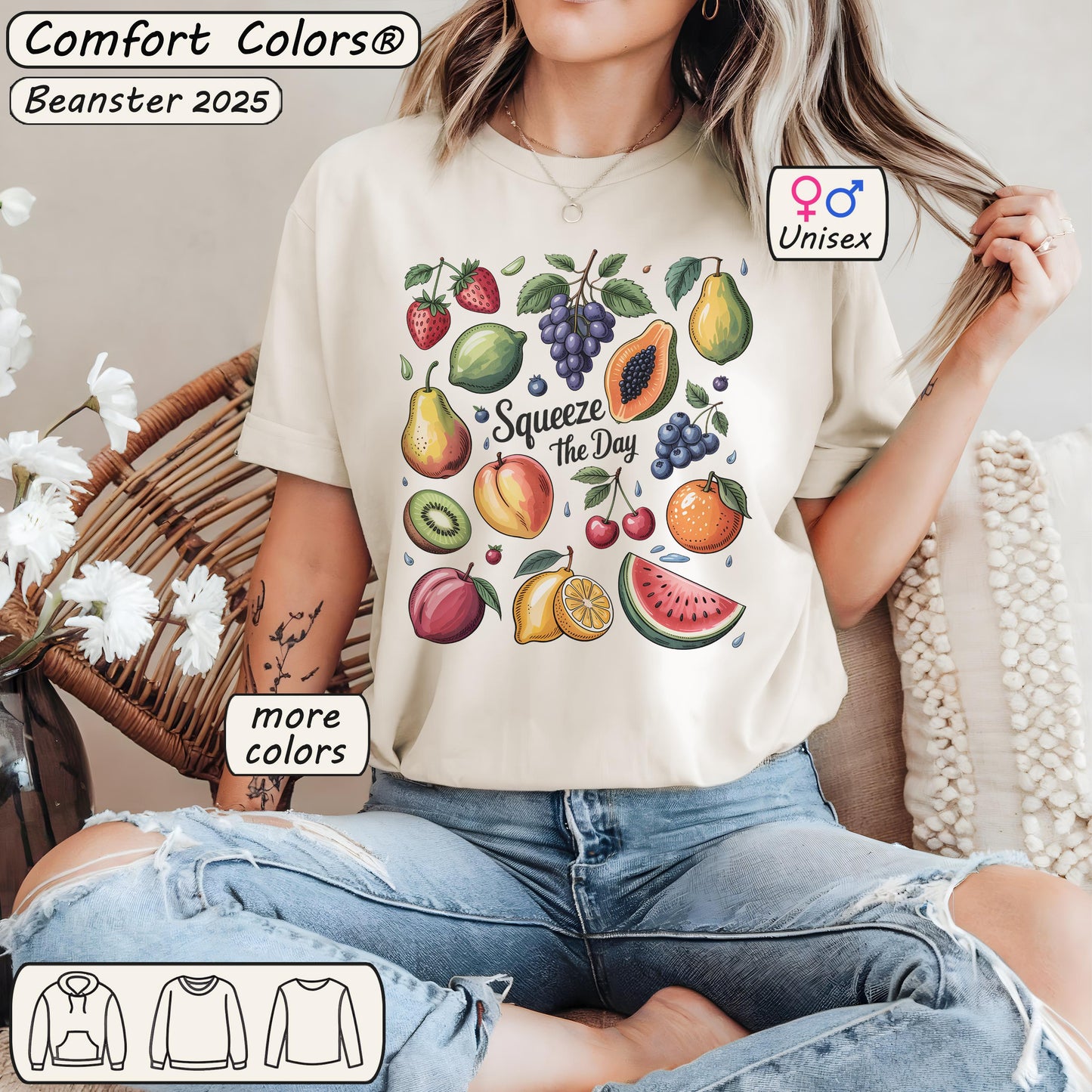Tropical Summer Fruit Grid Shirt | Squeeze The Day
