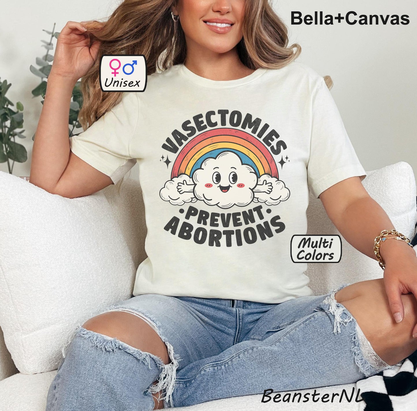 Vasectomies Prevent Abortions Shirt Cute Rainbow Tee