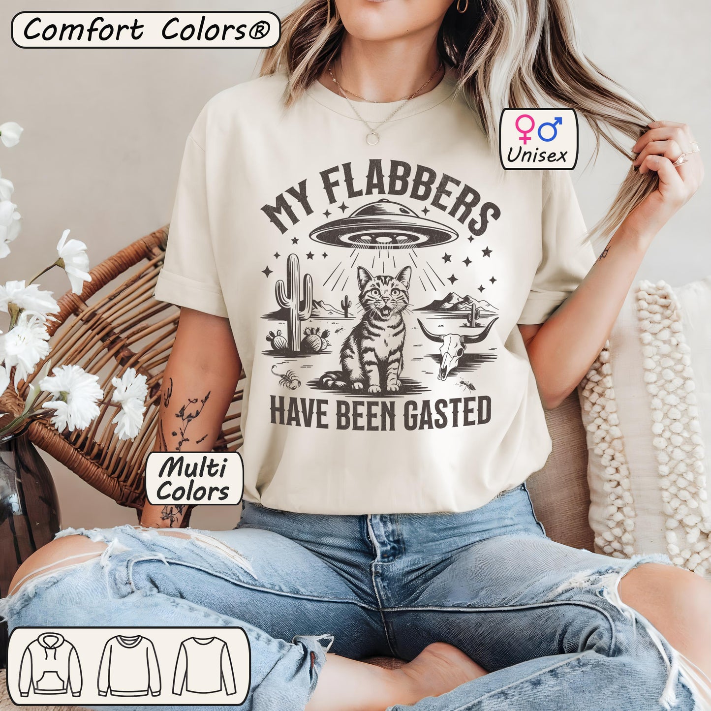 Vintage UFO Cat Tee – My Flabbers Have Been Gasted Shirt