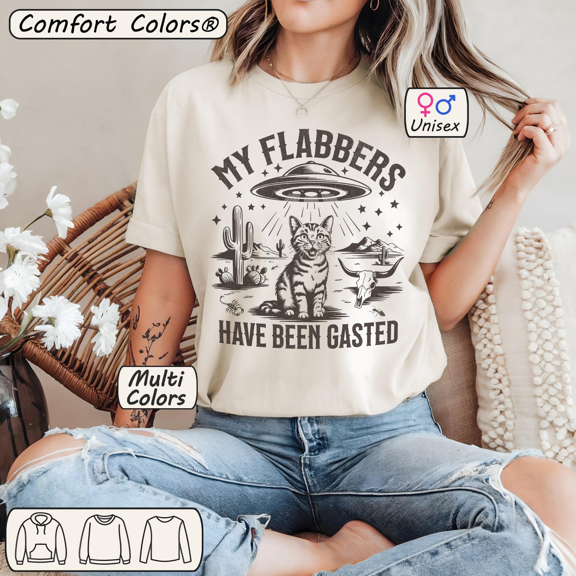Vintage UFO Cat Tee – My Flabbers Have Been Gasted Shirt