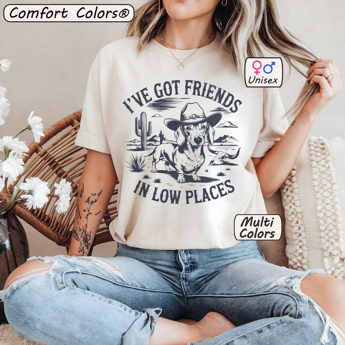 Vintage Western Wiener Dog T-Shirt – Funny Doxie Gift Tee