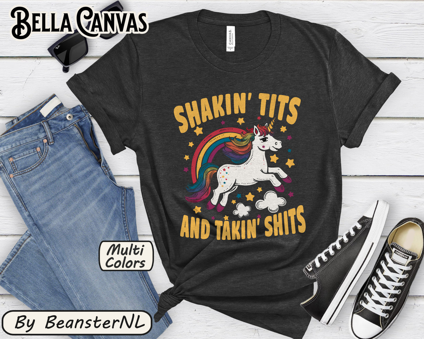 Shakin Tits And Takin Shits Unicorn T-Shirt