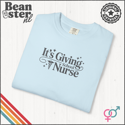 It’s Giving School Nurse Tee – Minimalist Graphic Shirt