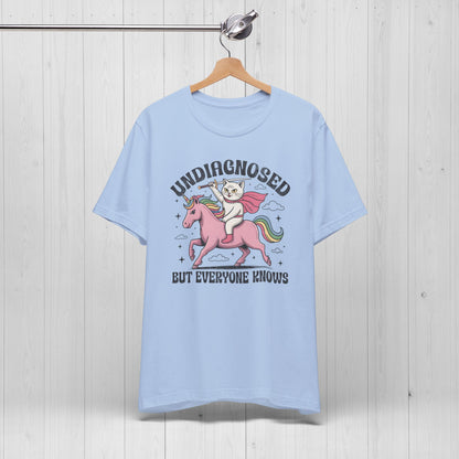 Undiagnosed But Everyone Knows Cat Unicorn Graphic Tee