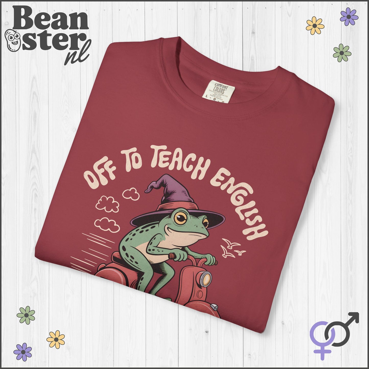 Funny Scooter Frog “Off to Teach English” T-Shirt