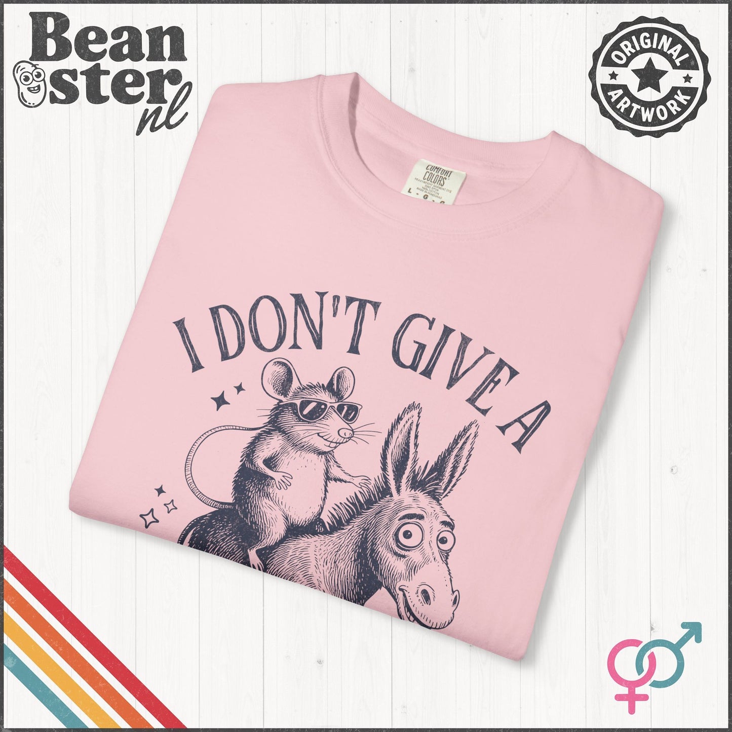 I don't give a rat's ass - Donkey Rat Shirt – Snarky Saying Tee