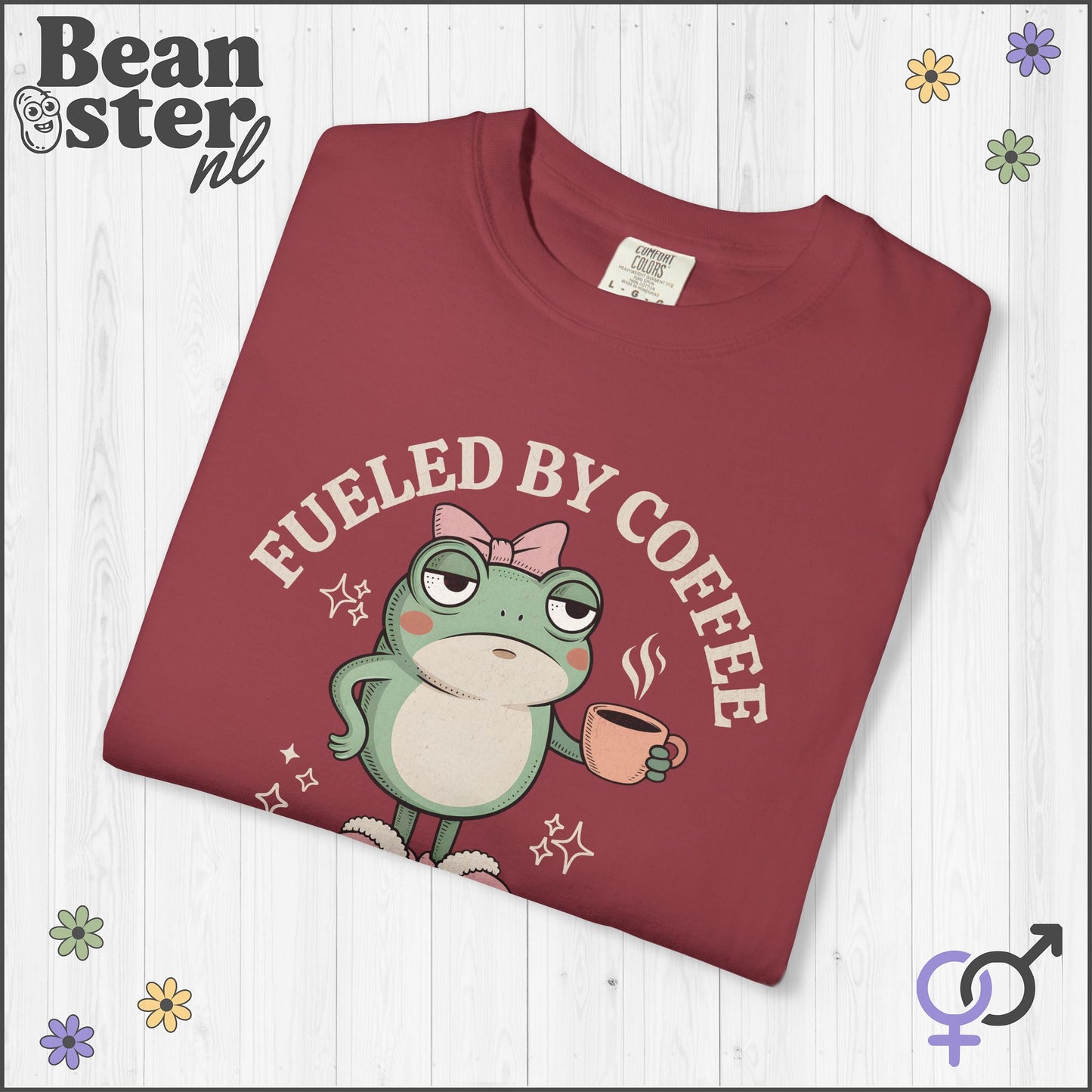 Coffee & Hormonal Chaos Funny Frog Graphic Tee