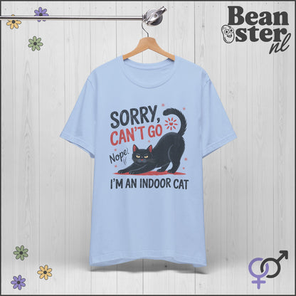 Sorry Can't Go I'm an Indoor Cat – Funny Retro Tee
