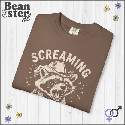 Quirky Raccoon Tee – Screaming Counts As Therapy