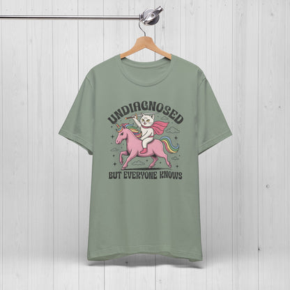 Undiagnosed But Everyone Knows Cat Unicorn Graphic Tee