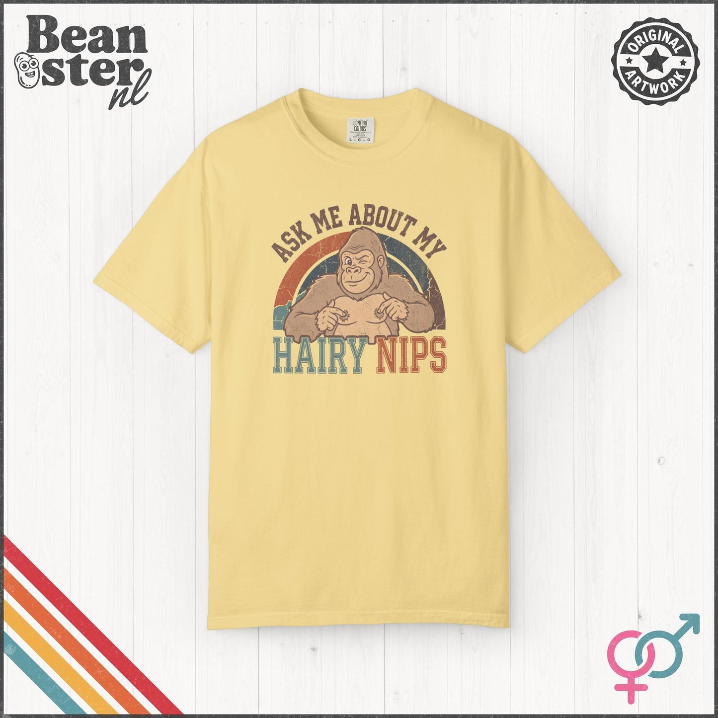 Ask Me About My Hair Nips Shirt - Funny Gorilla Nipple T-Shirt