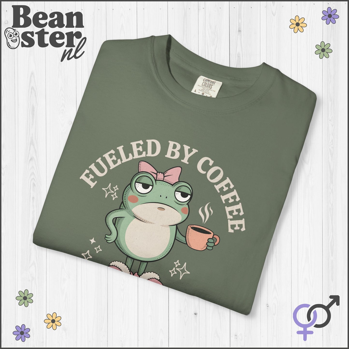Coffee & Hormonal Chaos Funny Frog Graphic Tee