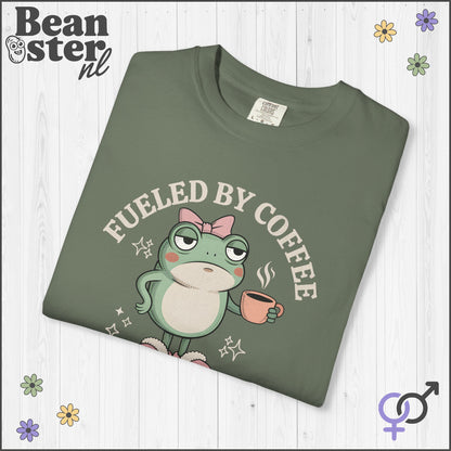 Coffee & Hormonal Chaos Funny Frog Graphic Tee