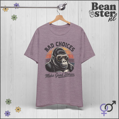 Bad Choices Gorilla Shirt – Retro Funny Graphic Tee