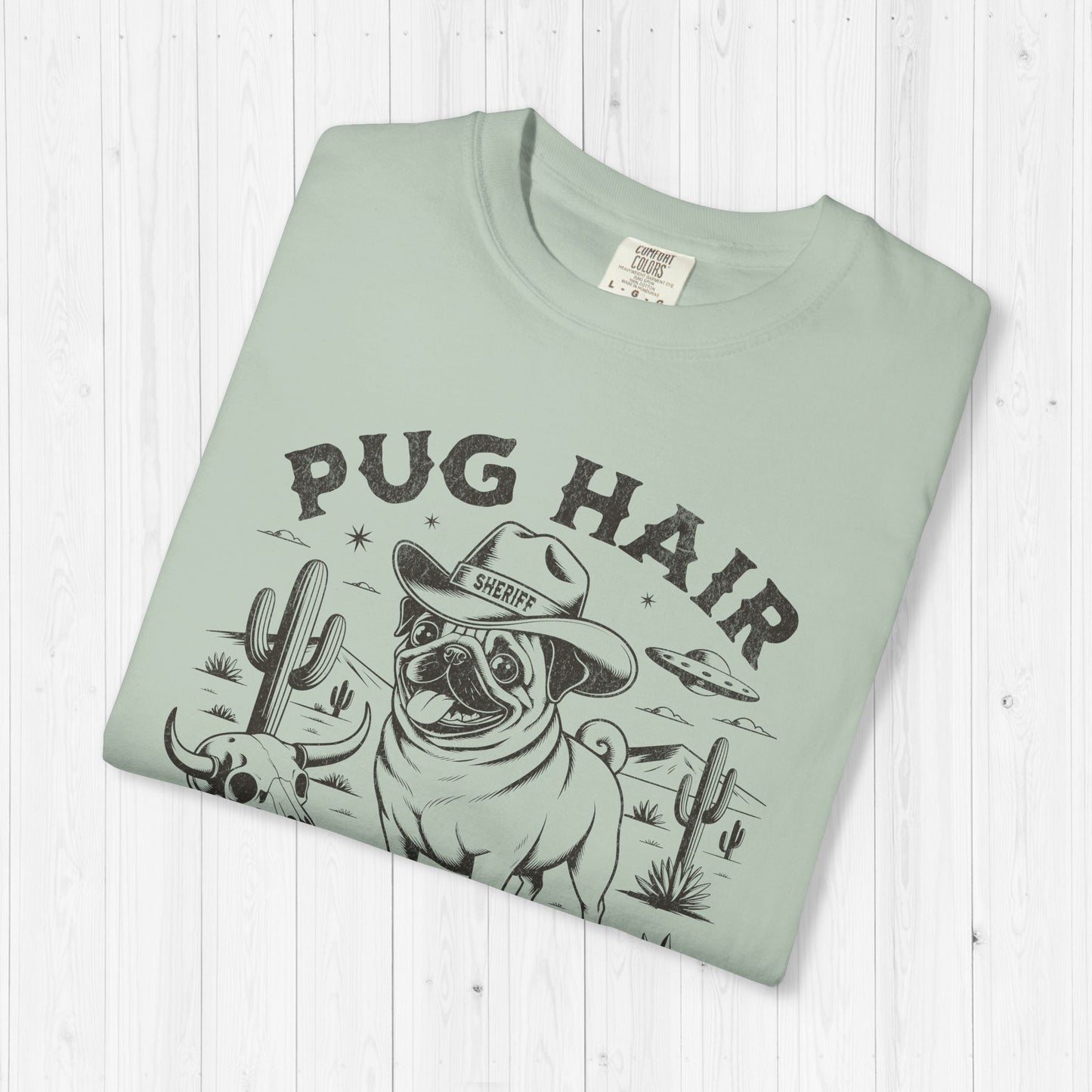 Vintage Western Pug Shirt – Customizable Pug Hair Don’t Care Tee