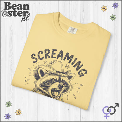 Quirky Raccoon Tee – Screaming Counts As Therapy