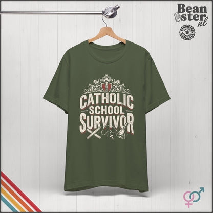 Catholic School Survivor Funny T-Shirt | Dark Humor Tee