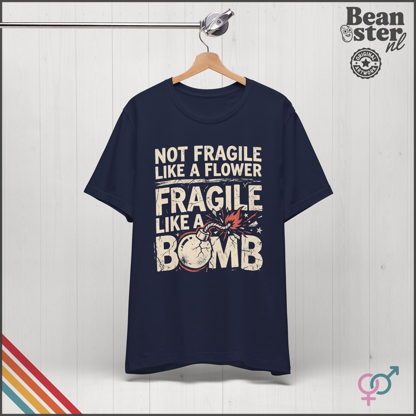 Not Fragile Like a Flower Feminist Bomb T-Shirt
