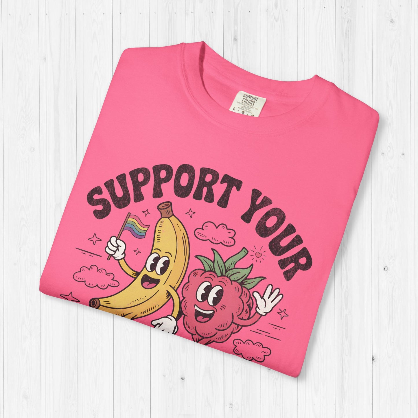 Support Your Fruity Friends – Cute Pride Shirt 🌈🍓🍌