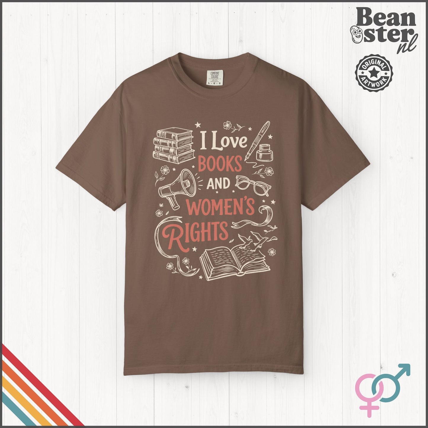 Books & Women's Rights T-Shirt | Feminist Reader Gift