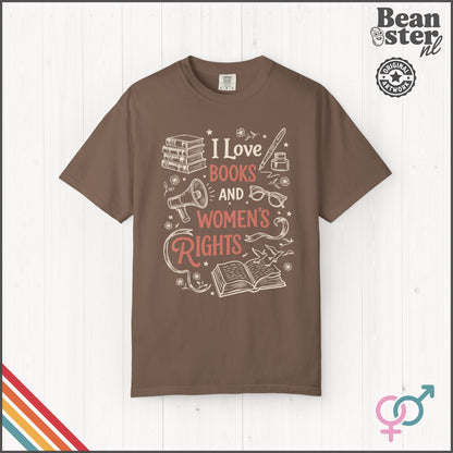 Books & Women's Rights T-Shirt | Feminist Reader Gift