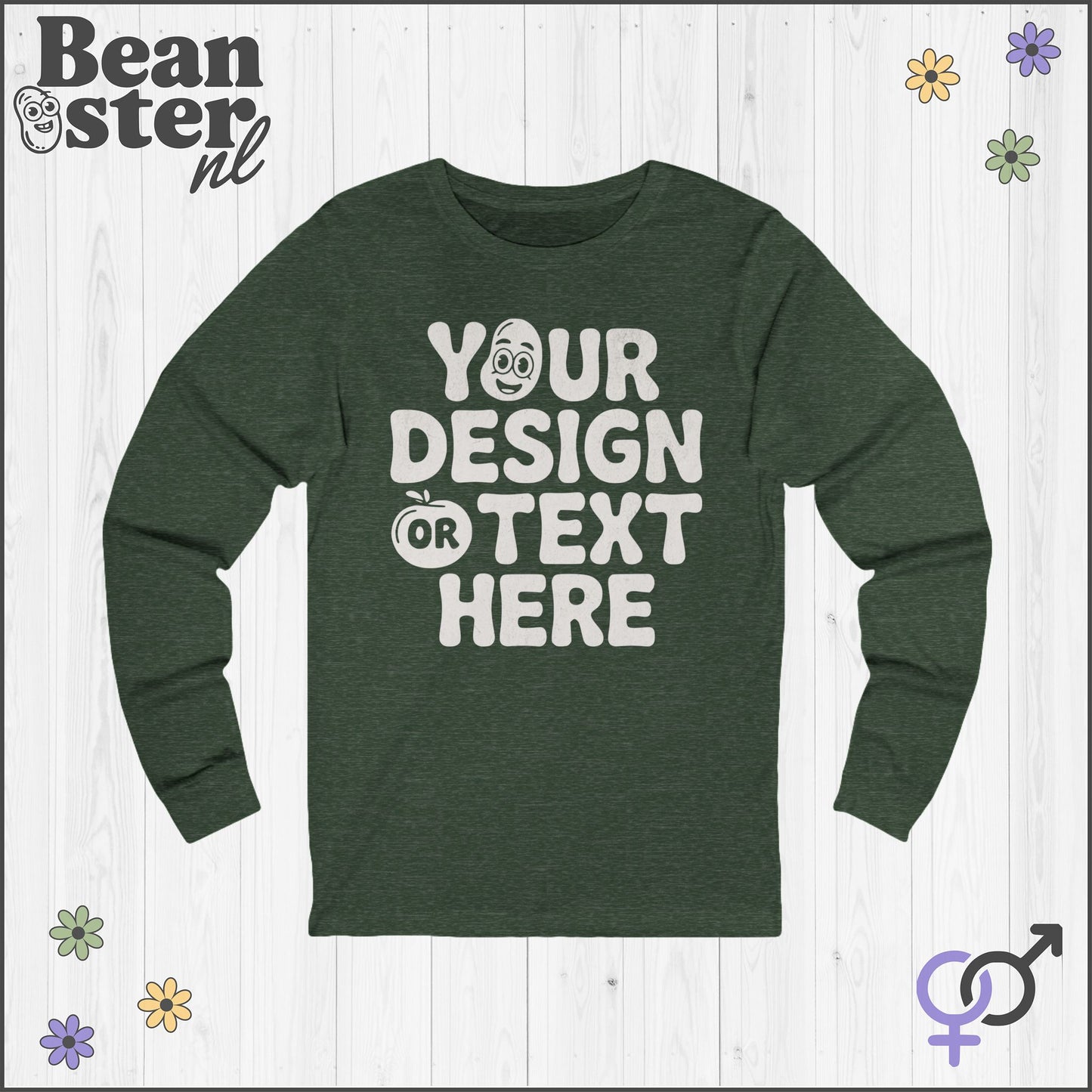 Personalized Long Sleeve Choose Your Print Longsleeve Custom Gift Oversized Sweater Personal Unisex Birthday Gifts Your Design Here