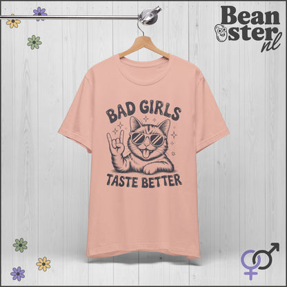 Bad Girls Taste Better – Cool Rock Cat Graphic Tee