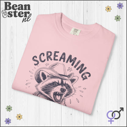 Quirky Raccoon Tee – Screaming Counts As Therapy