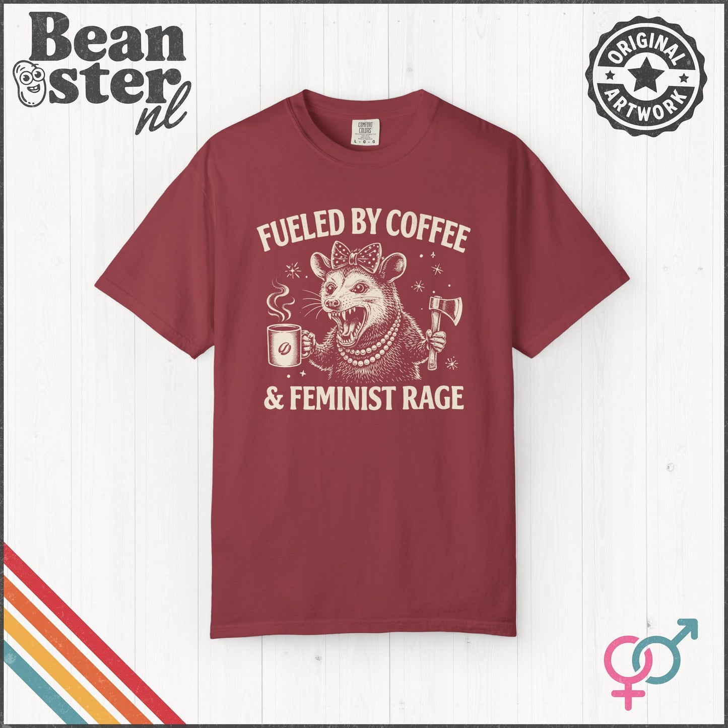 Fueled by Coffee & Feminist Rage Possum T-Shirt