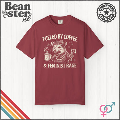 Fueled by Coffee & Feminist Rage Possum T-Shirt
