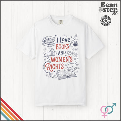 Books & Women's Rights T-Shirt | Feminist Reader Gift