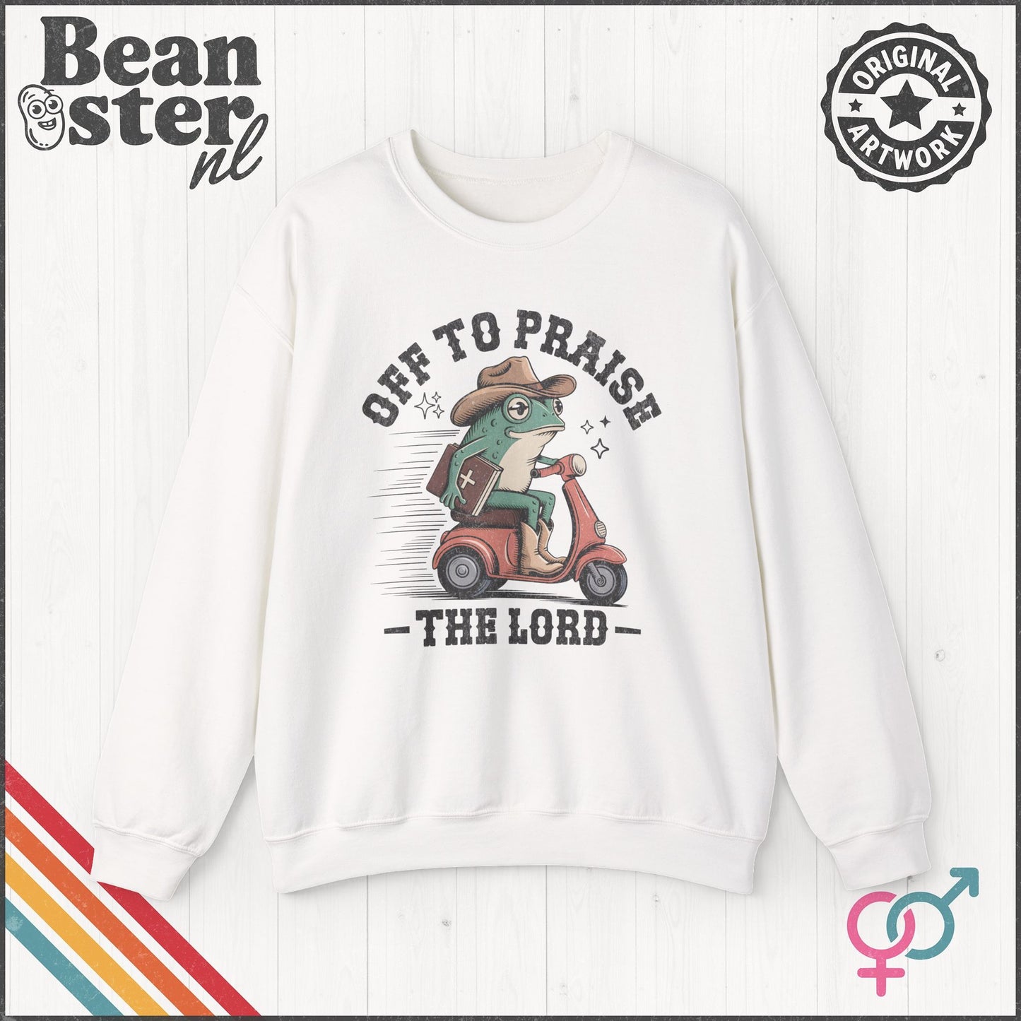 Off To Praise The Lord Frog Sweater – Funny Christian Sweatshirt
