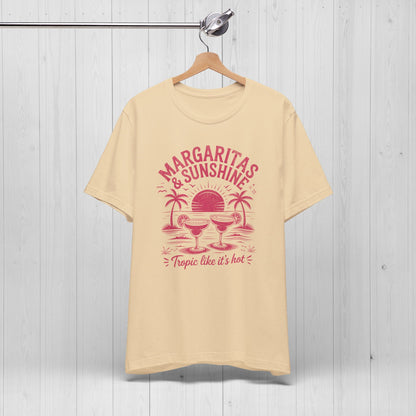 Margaritas and Sunshine Tee – Retro Beach Vibes Shirt 🌞🍹
