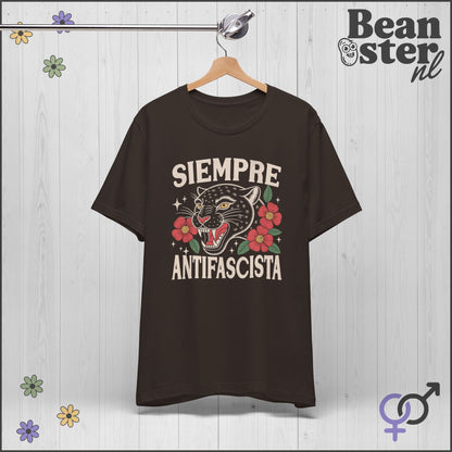 Floral Black Panther Shirt – Siempre Antifascista Tee 🌹