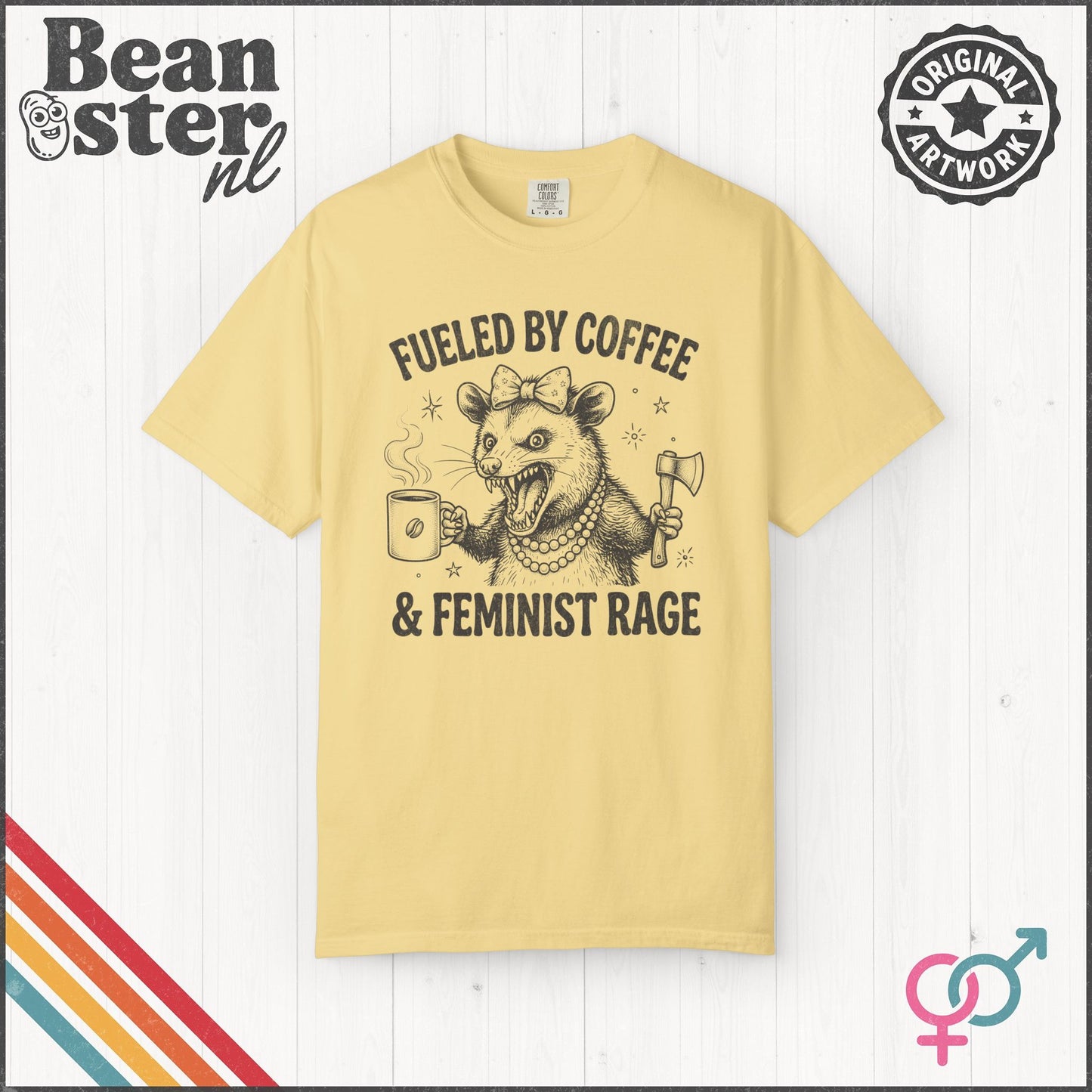 Fueled by Coffee & Feminist Rage Possum T-Shirt