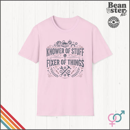 Knower of Stuff Fixer of Things Funny Dad T-Shirt
