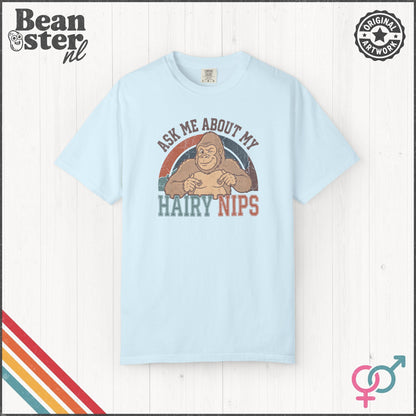 Ask Me About My Hair Nips Shirt - Funny Gorilla Nipple T-Shirt