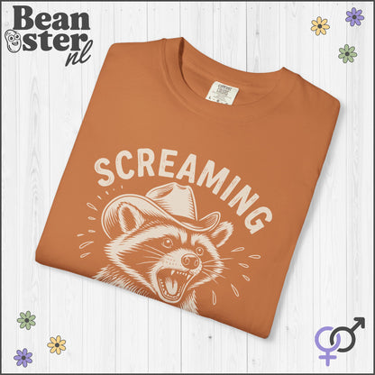 Quirky Raccoon Tee – Screaming Counts As Therapy