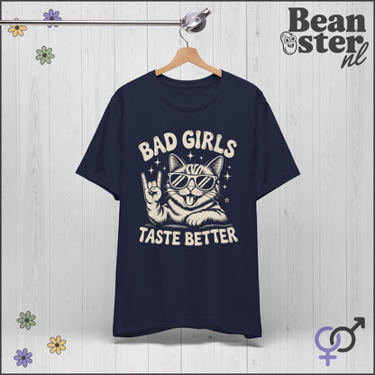 Bad Girls Taste Better – Cool Rock Cat Graphic Tee