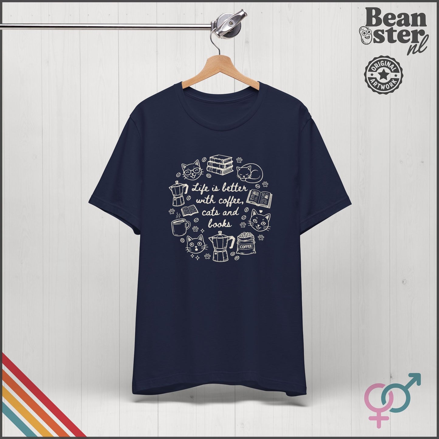 Coffee Cats And Books Shirt | Cozy Reading Tshirt, Vintage Reader Gift, Coffee Lover Retro Tee