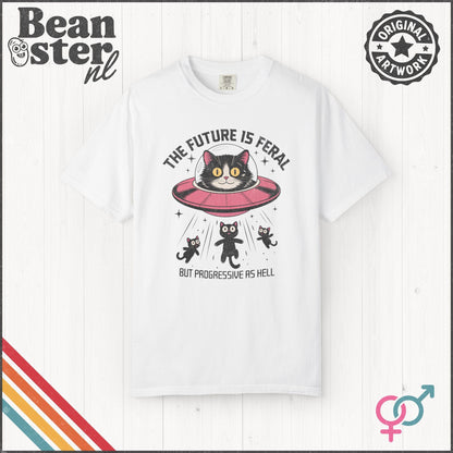 Funny Cat UFO T-Shirt | Quirky Progressive Graphic Tee