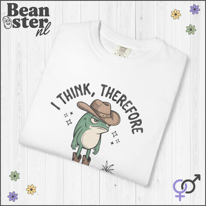 Funny Tired Frog Meme T-Shirt – I Think Therefore I’m Tired AF