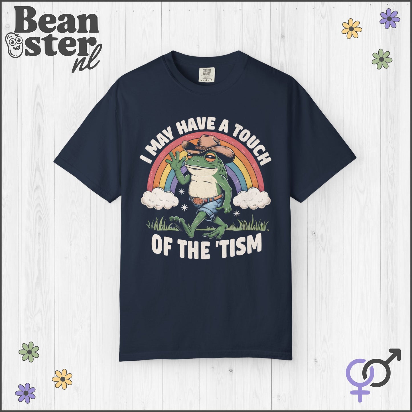 Touch Of The Tism Cowboy Frog Rainbow Shirt