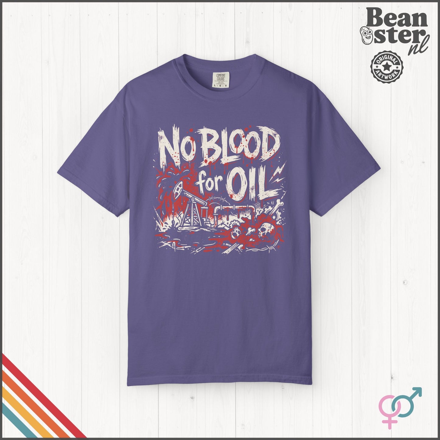 No Blood For Oil Anti-War Protest Graphic T-Shirt